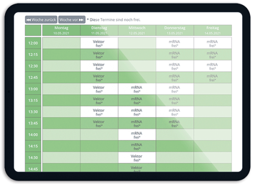 Bild Der passende Termin für den passenden Impfstoff - OTS - Das smarte Online-Terminvergabe-System