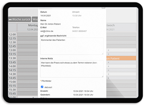 Bild Praxis kann selbst Termine vergeben - OTS - Das smarte Online-Terminvergabe-System