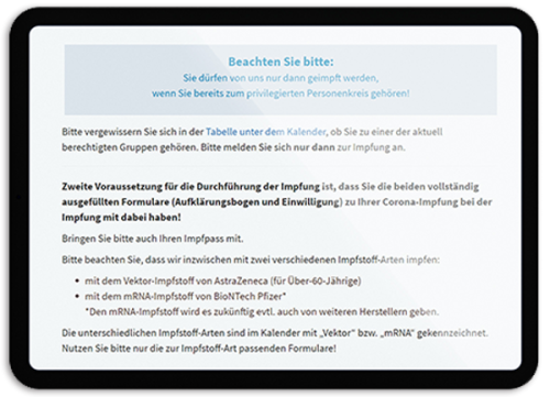 Bild Transparente Informationen zu Impfungen - OTS - Das smarte Online-Terminvergabe-System
